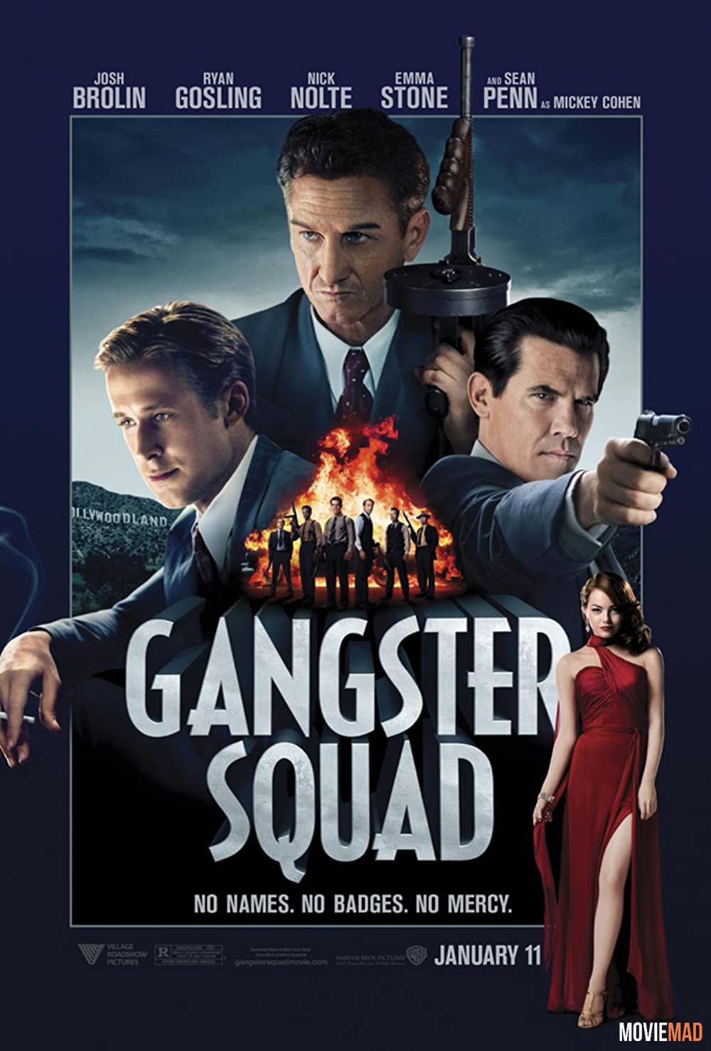 Gangster Squad 2013 Hindi Dubbed BluRay Full Movie 720p 480p